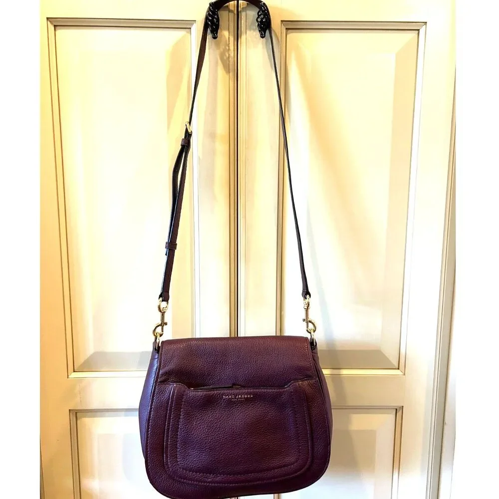 Marc Jacobs Plum Pebbled Leather Empire City Crossbody Bag - EUC - Picture 7 of 8